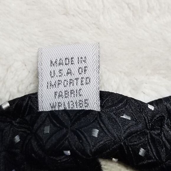 Burma Bibas Tie Necktie 100% Silk Black Polka dot Geometric Made In USA - Picture 4 of 6